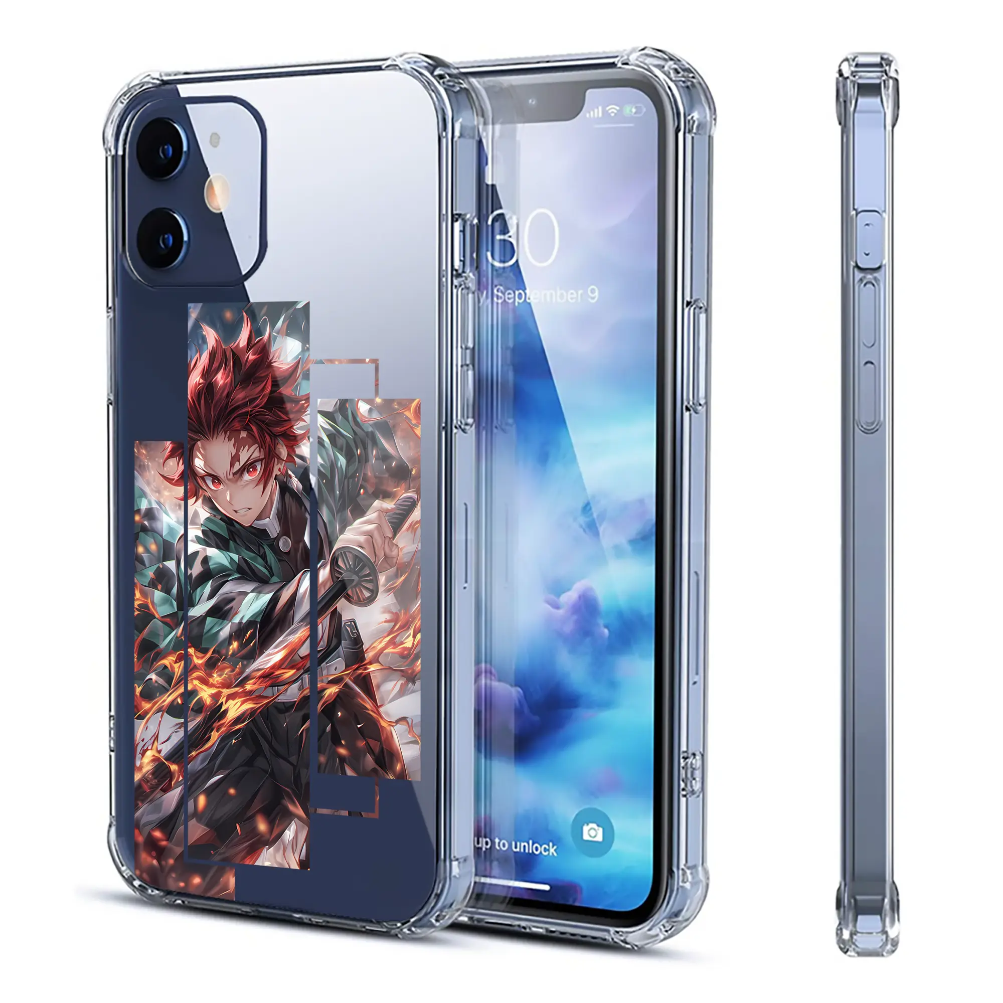 鬼滅の刃 グッズ,竈門 炭治郎 - IPhone 12シリーズ対応 ・ 透明スマホケース ・ クリアソフトケース ・ TPU素材 ・ 耐衝撃 ・ 高密着 ・ 防汚 防指紋 ・ 簡単着脱